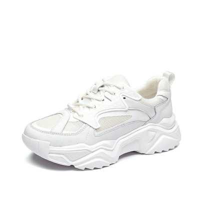 Women Genuine Leather Sneakers Breathable Flat Platform Fashion Lightweight Student sneakers