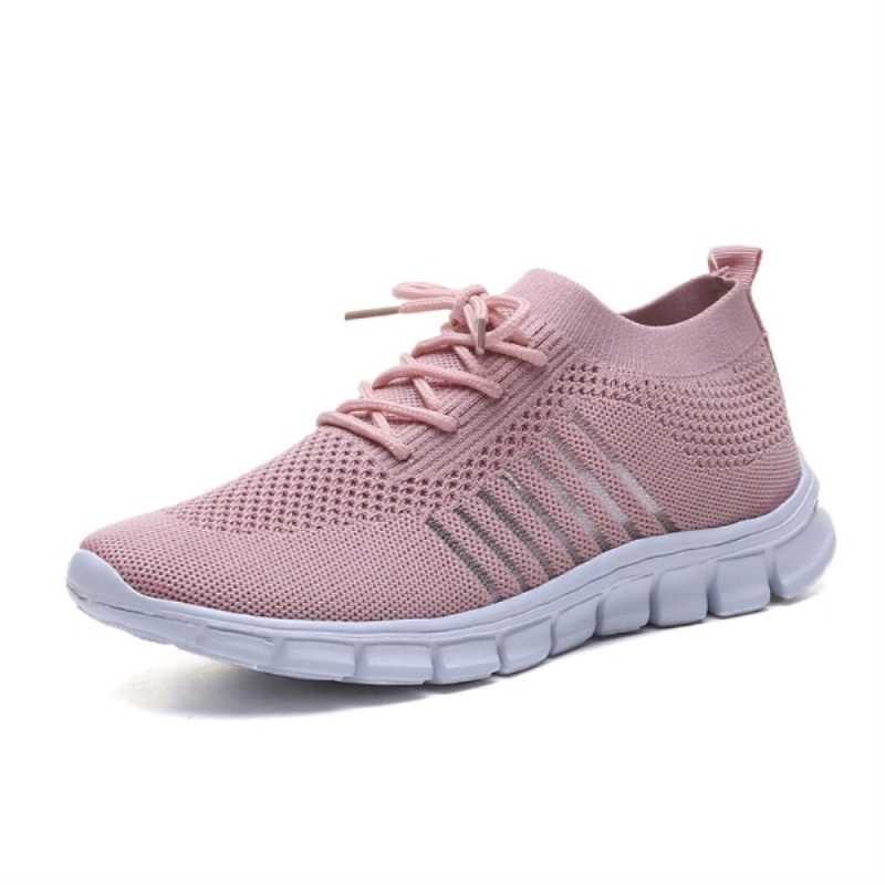 Women Sneaker Round Head Mesh Women Flat Shoes Breathable Trainer Walking Platform Buttom Casual Sneaker  Lace Up Tenis Feminino