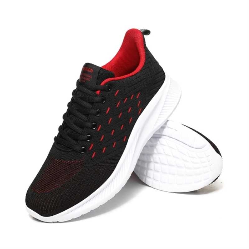 Mesh Casual Sports Shoes Soft Sole Breathable Lightweight Flying Woven Running Shoes Hombre Zapatos Casuales