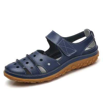Women's Sandals 2021 Summer New Leather Handmade Ladies Shoes Leather Sandals Women's Flat Sandals Retro Style Mother Shoes