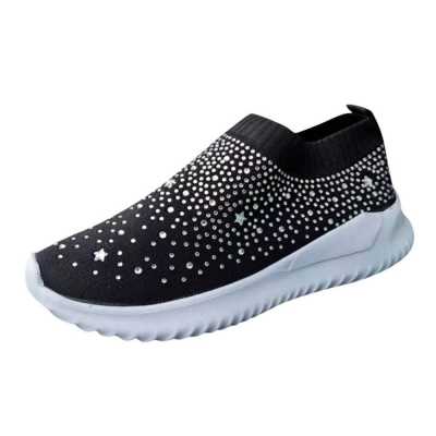 Women ladies casual shoes Ankle Flat Loafers Crystal Fashion Bling Sneakers Casual Shoes zapatillas deporte mujer