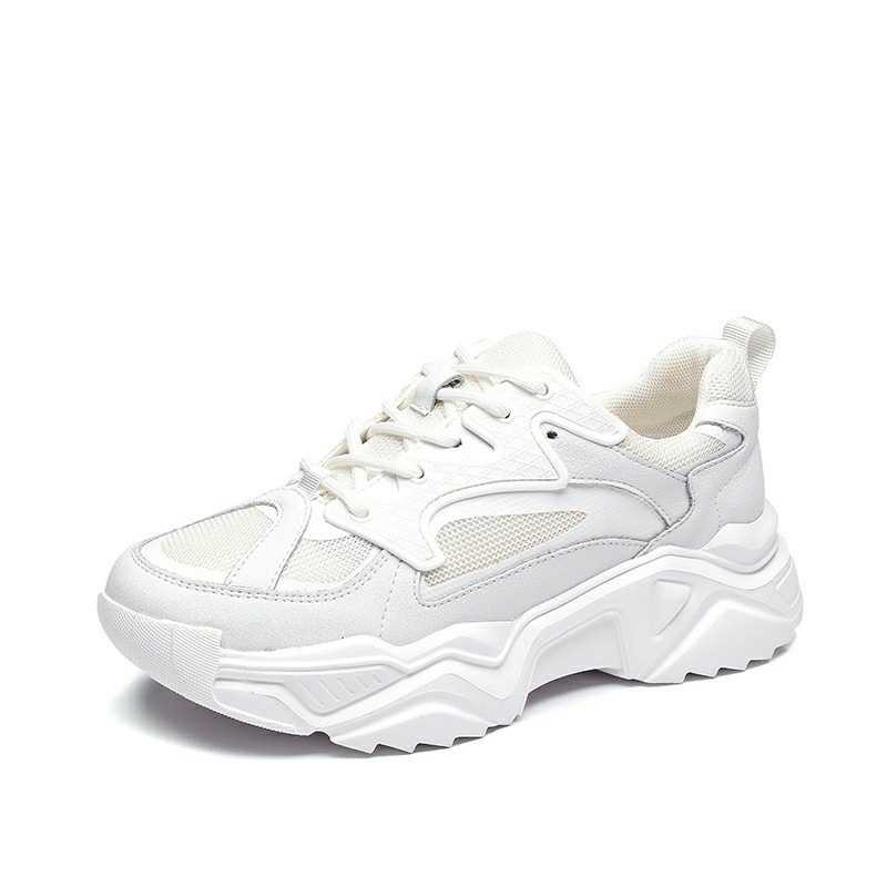 Women Genuine Leather Sneakers Breathable Flat Platform Fashion Lightweight Student sneakers