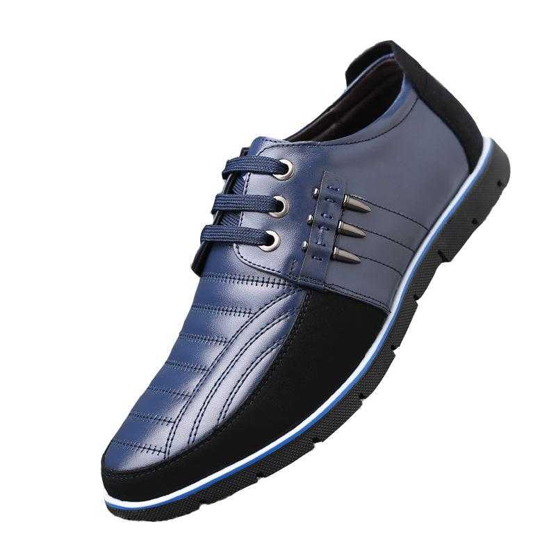Men Genuine Leather fur Shoes High Quality Elastic Band Fashion Design Solid Tenacity Comfortable Men's Shoes Big Sizes