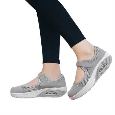 Summer Women Flat Platform Shoes Woman Casual Mesh Breathable Slip On Fabric Sneakers Shoes For Women Female Mary Jane Shoe.