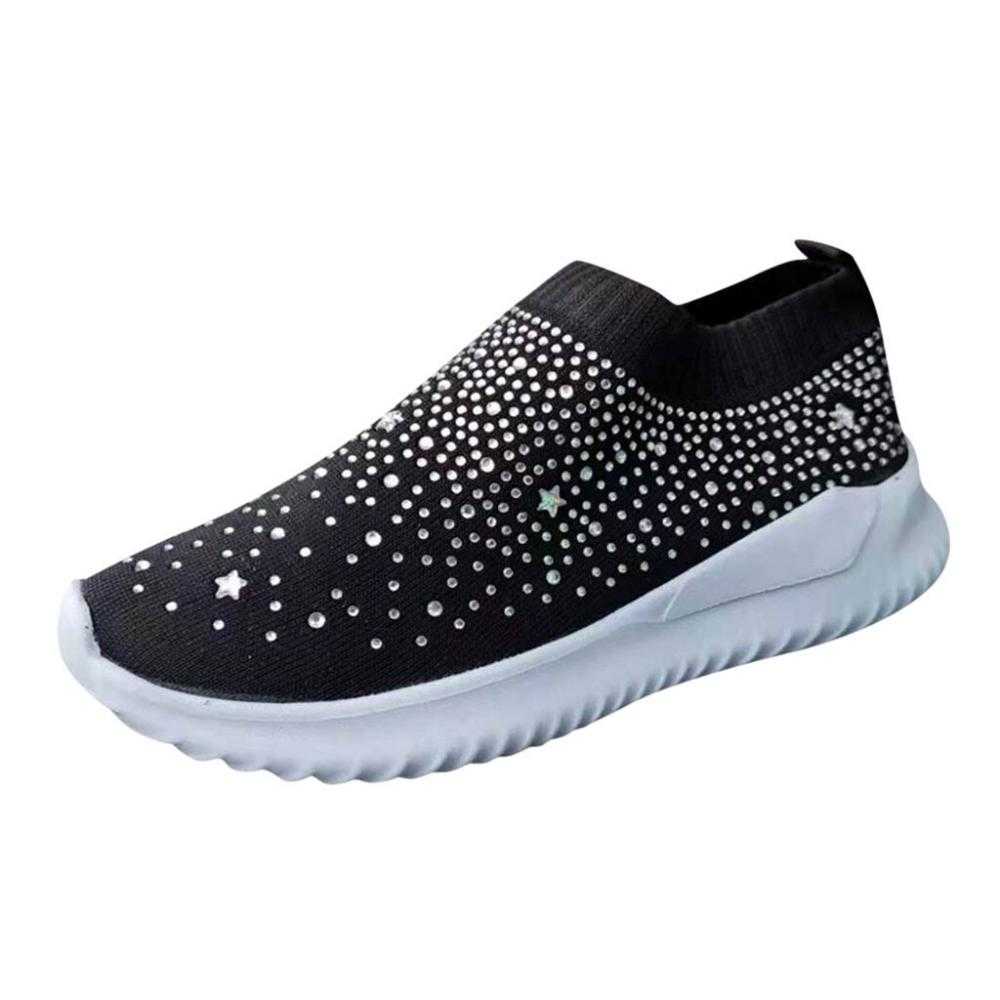 Women ladies casual shoes Ankle Flat Loafers Crystal Fashion Bling Sneakers Casual Shoes zapatillas deporte mujer