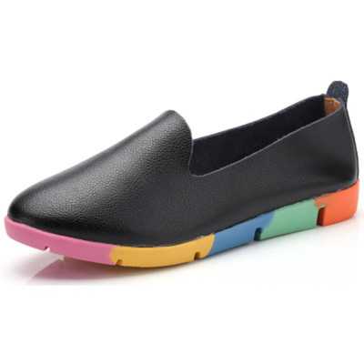 Woman Flats Ladies Lace Up Loafers Women Mixed Color Bottom Comfortable Walking Shoes Women's Round Toe Female Casual Footwear